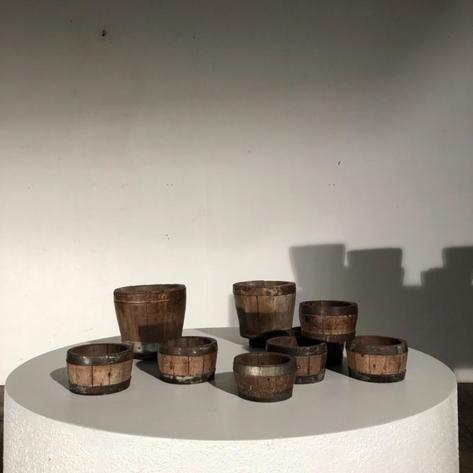 Set 9 little wooden cheese molds