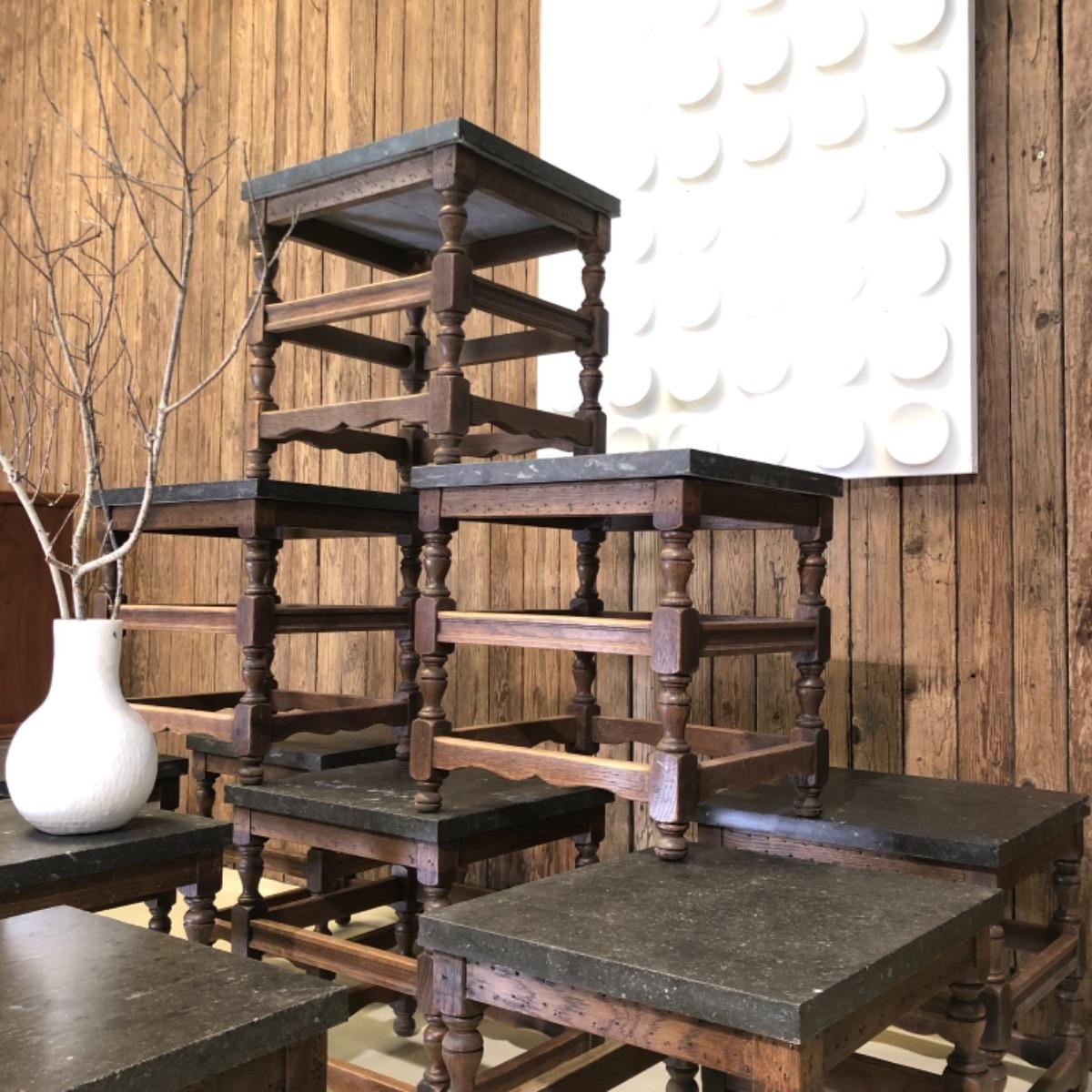 Set of 10 side tables 