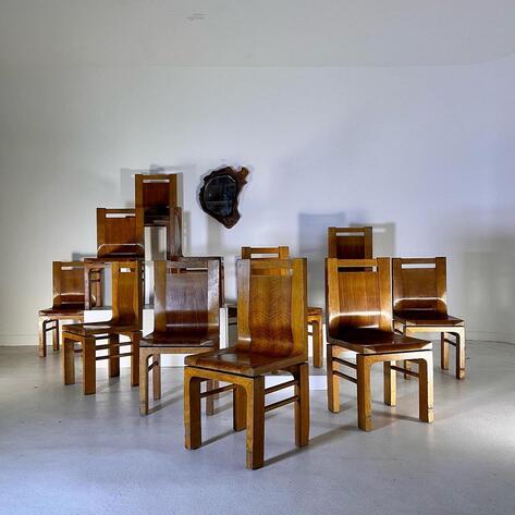 Set of 12 unusual design chairs 