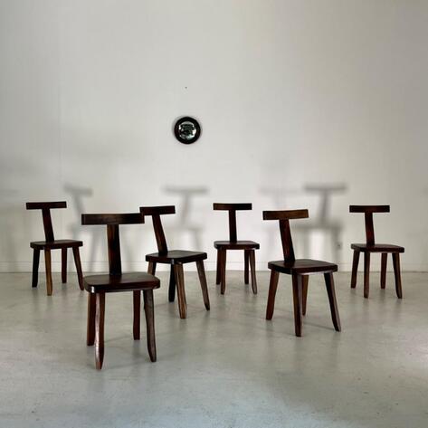 Set of 1950 brutalist chairs 