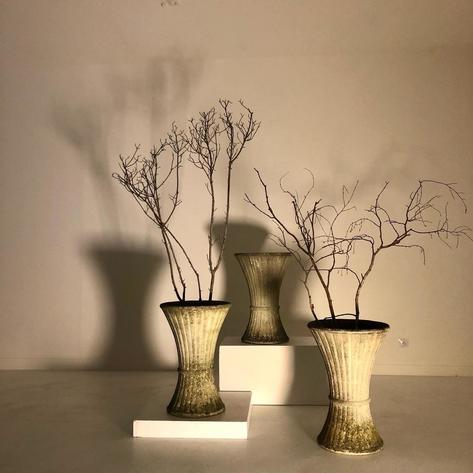 Set of 1970 concrete planters 