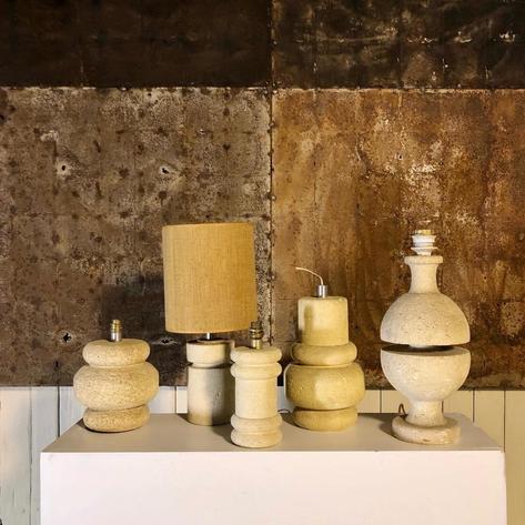Set of 1970 limestone lamps
