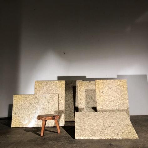 Set of 1970 resin and stone panels 