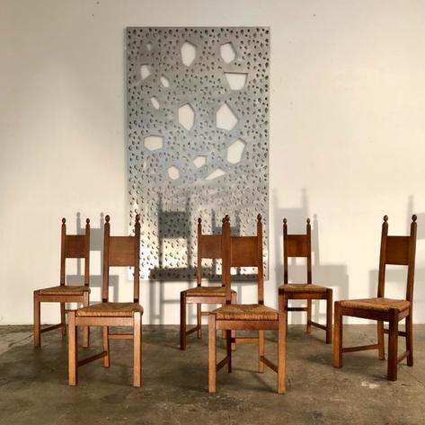 Set of 1970 rustic chic chairs 