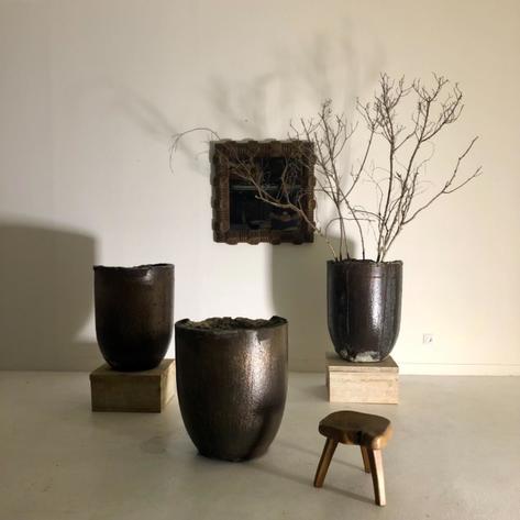 Set of 3 big foundry crucibles 