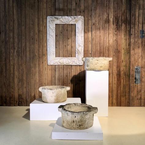 Set of 3 concrete planters 