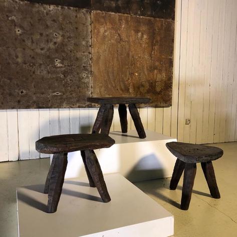 Set of 3 primitive side tables