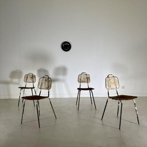 Set of 4 French 1950 chairs 