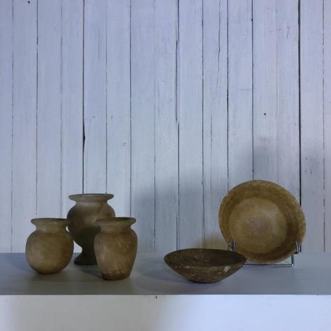 Set of 5 alabaster vases