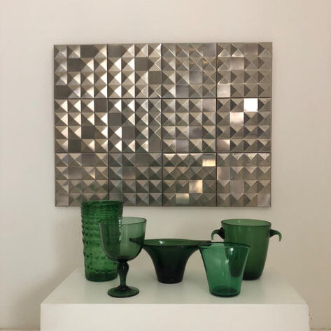 Set of 5 empoli glass vases