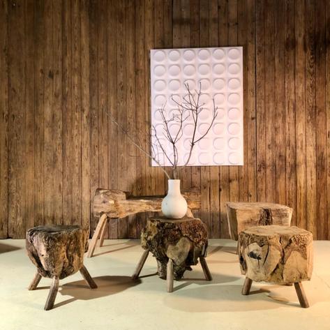 Set of 5 primitive side tables