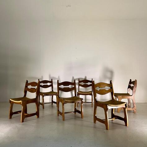 Set of 6 brutalist chairs 