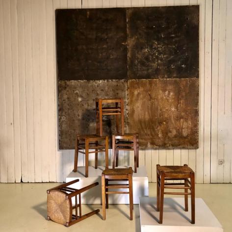 Set of 6 French country stools