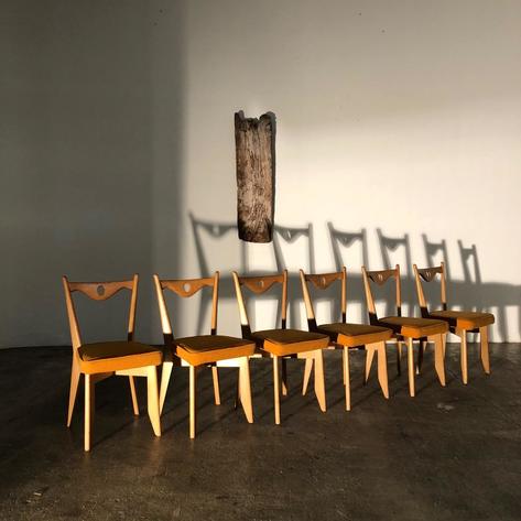 Set of 6 guillerme et chambron chairs 