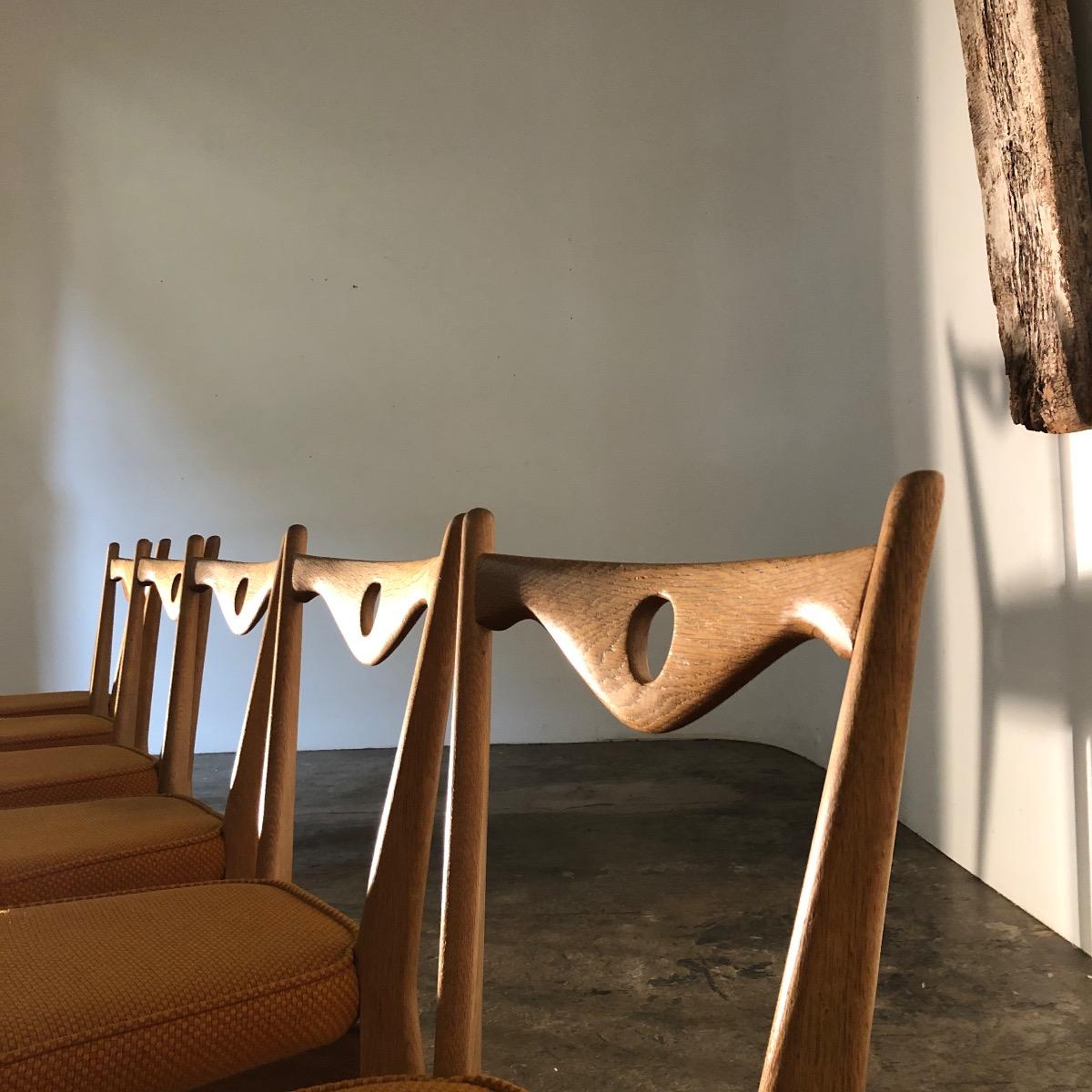 Set of 6 guillerme et chambron chairs 