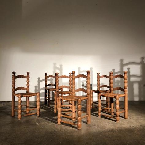 Set of 6 rustic modern chairs