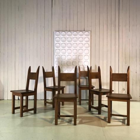 Set of 6 rustic modern chairs 