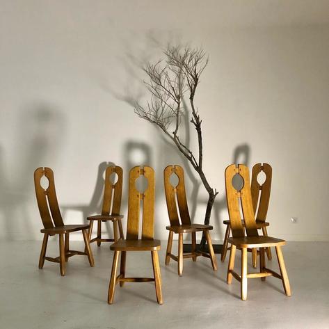 Set of 6 rustic modern chairs 