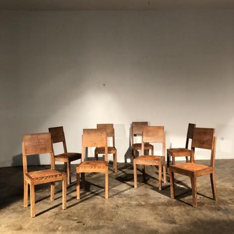 Set of 8 1940 dinning chairs 