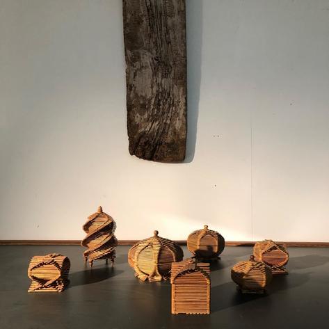 Set of folk art boxes