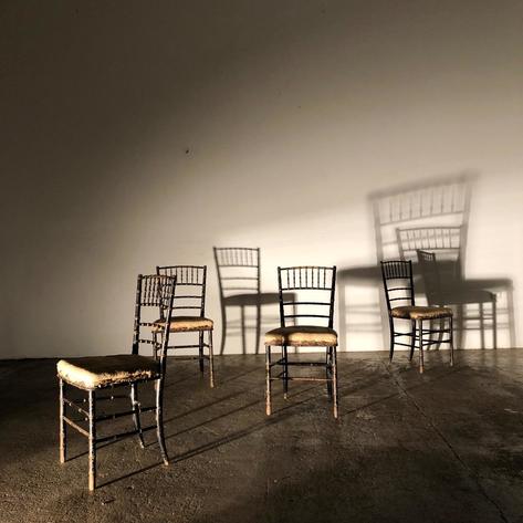 Set of Napoleon false bamboo chairs