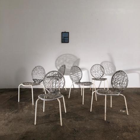 Set of original 1970 rope chairs 