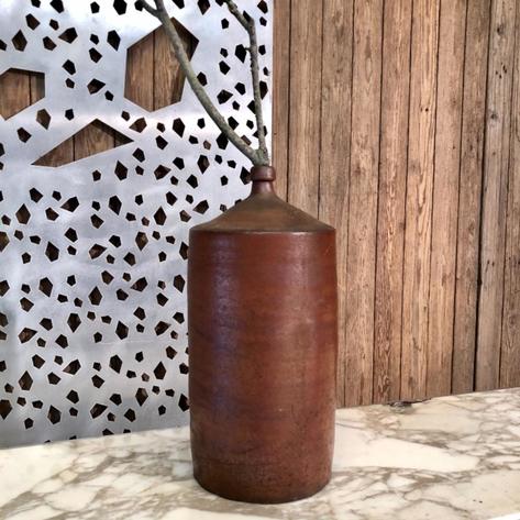 Tall terra cotta vase circa 1970