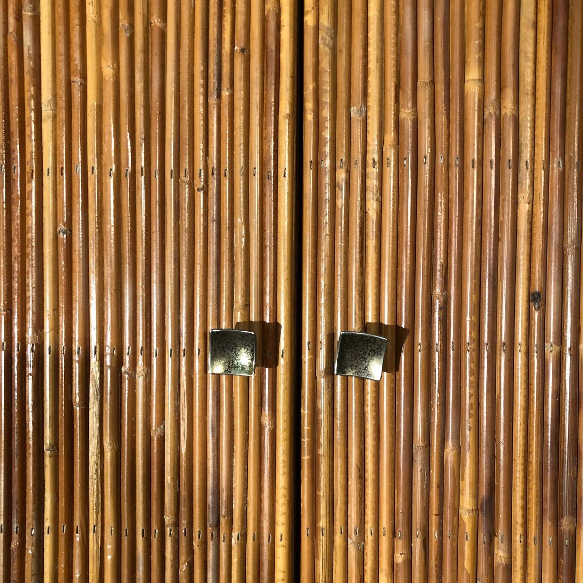 Two 1960 rattan cabinets