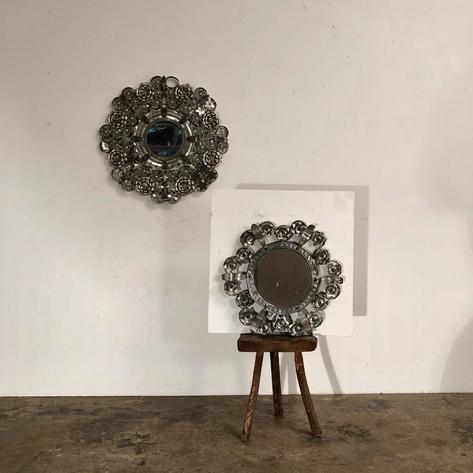 Two 1970 metal mirrors 
