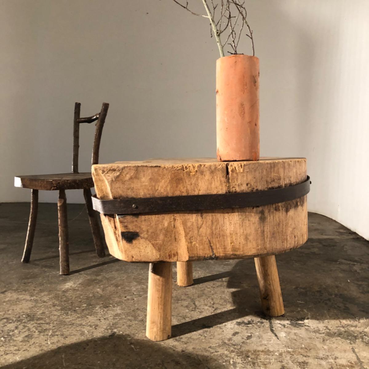 Two big primitive side tables