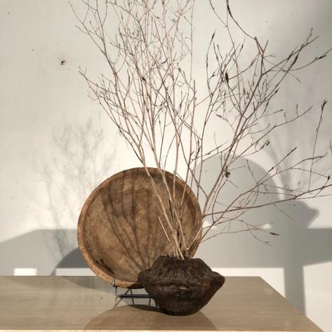 Two primitive wooden dishes