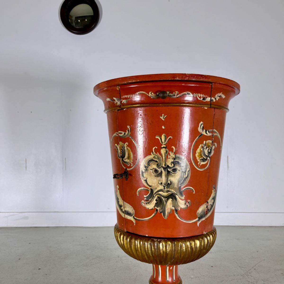 Unusual painted bed side table 