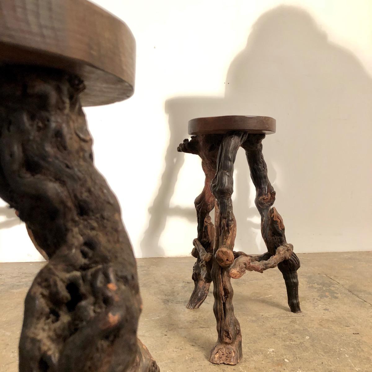 vine wood stools 