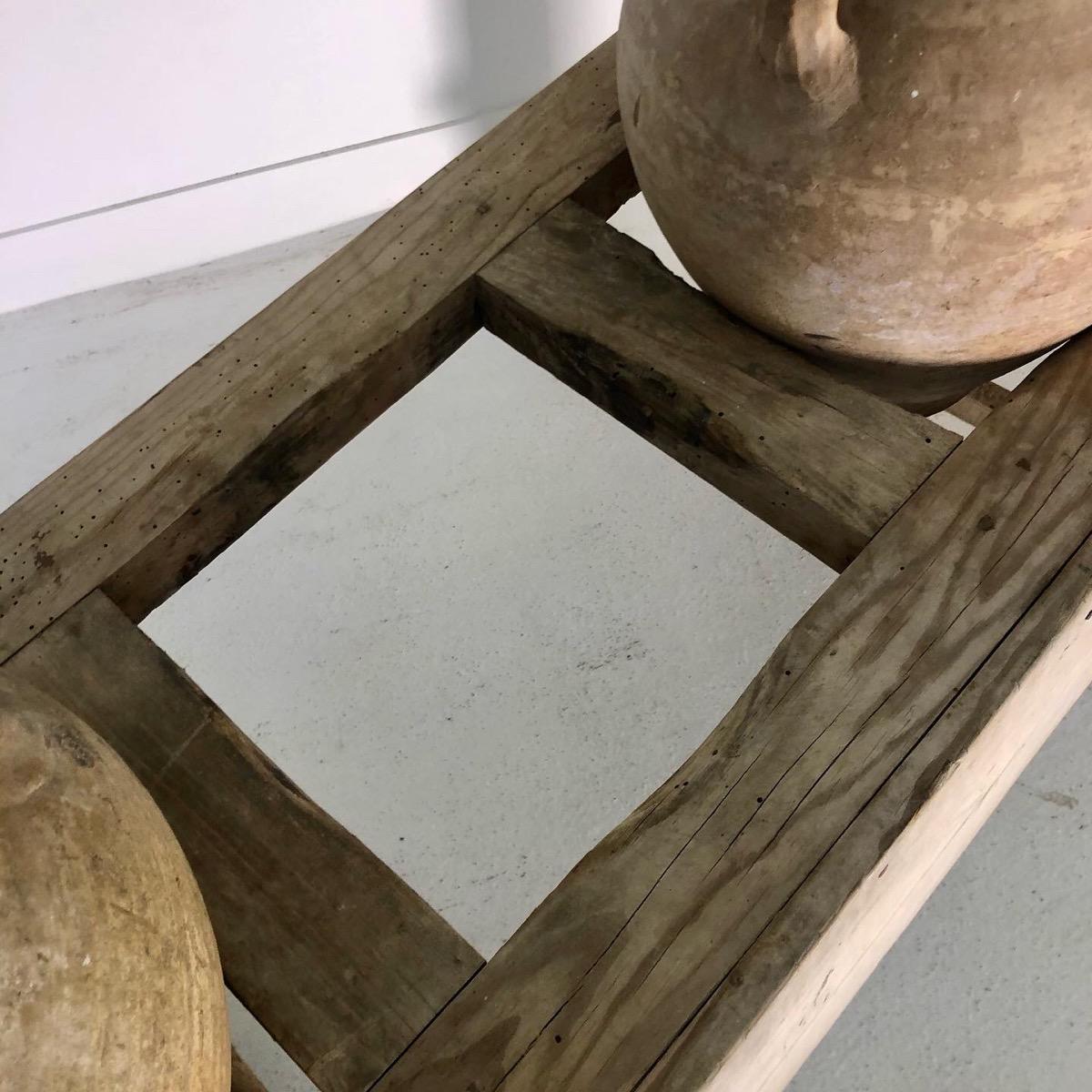 Wooden pottery shelf 