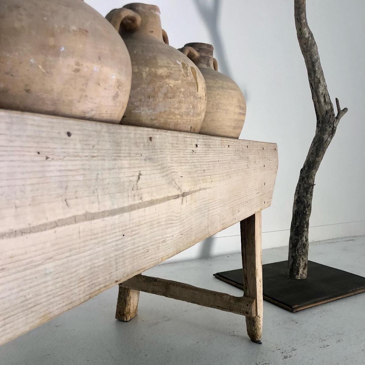 Wooden pottery shelf 